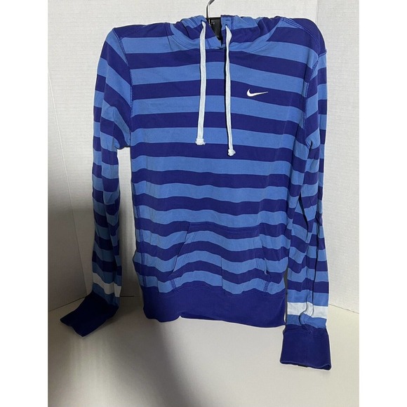Ladies Nike Hoodie Size‎ S Blue Striped - Picture 1 of 8